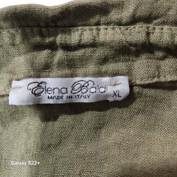 Elena Baldi Tunic Shirt Dress Womens SZ XL Linen Lagenlook Oversized Granola - Picture 3 of 5